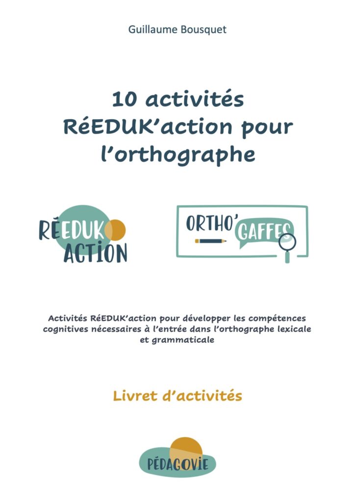 Première page du livret des 10 activités de rééducation pour l'orthographe