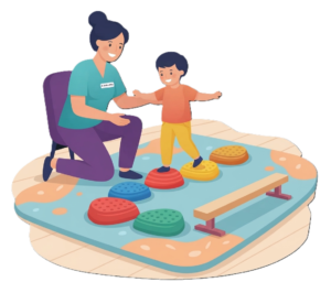 Psychomotricienne avec enfant